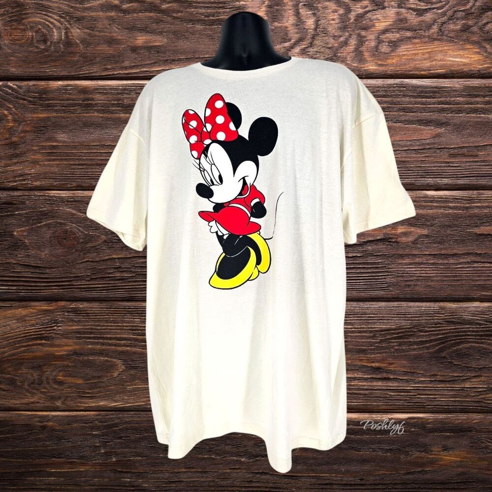 Disney NWT Minnie Mouse XXL Women's Graphic T Shirt Cream